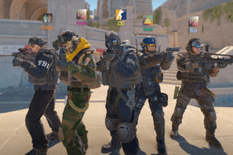Imagem do jogo Counter-Strike 2, da desenvolvedora Valve, destacando a ação do combate.