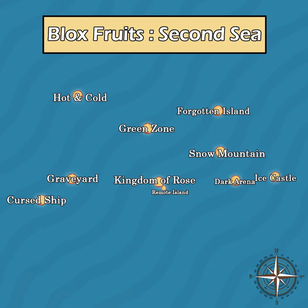 Mapas de Blox Fruits: Todas as ilhas e níveis dos três mares Mapas de Blox Fruits: Todas as ilhas e níveis dos três mares
