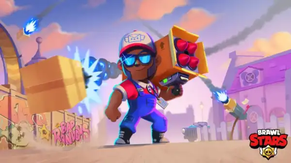 Brock lança foguetes de longo alcance causando dano em área no Brawl Stars.