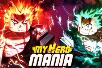 Jogos inspirados em heróis em My Hero Mania no Roblox.