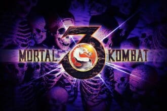 Personagens icônicos do Ultimate Mortal Kombat 3 em ação em um jogo clássico.