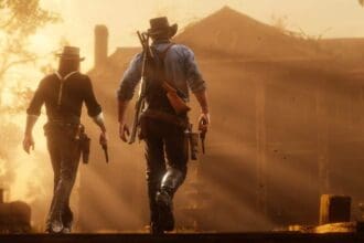 Cenário imersivo de Red Dead Redemption 2, um épico jogo da Rockstar Games.