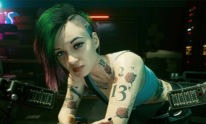 Judy Alvarez, personagem icônica de Cyberpunk 2077, criada pela CD Projekt Red.