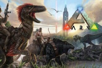 Jogo Ark: sobrevivência multiplayer com cross-play entre plataformas.