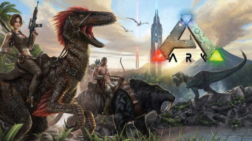 Jogo Ark: sobrevivência multiplayer com cross-play entre plataformas.