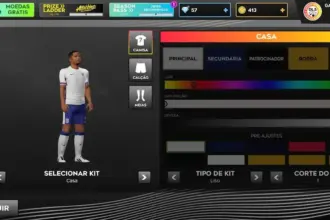 Uniforme da seleção da Inglaterra para o jogo no Dream League Soccer.