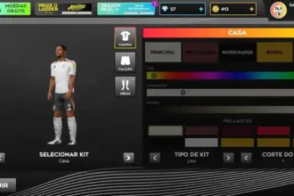 Uniforme da seleção da Alemanha para futebol, detalhado e com cores oficiais.