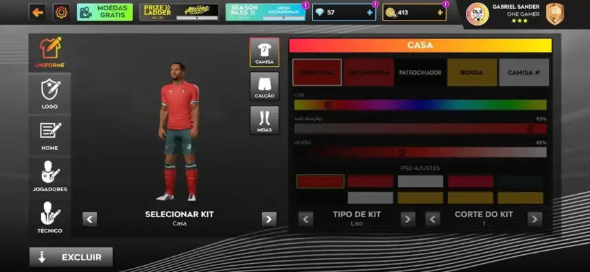 Uniformes do Portugal para o jogo Dream League Soccer.