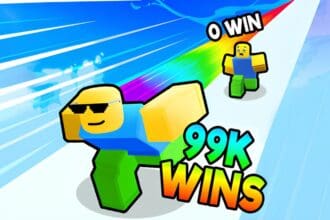 Jogadores se divertindo em Race Clicker no Roblox.