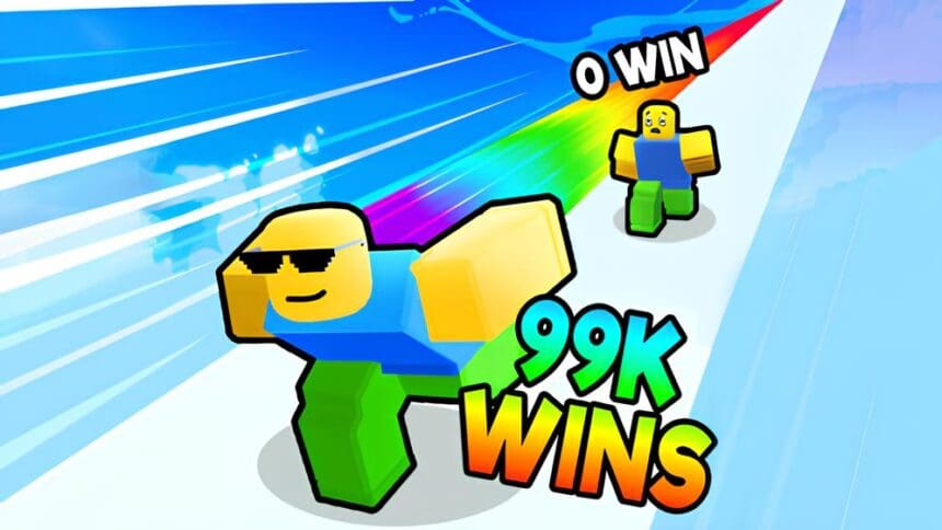 Jogadores se divertindo em Race Clicker no Roblox.