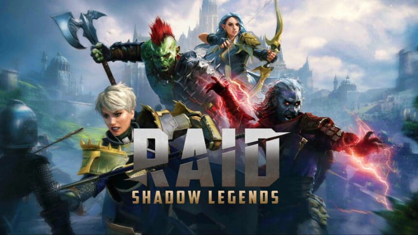 Imagem do jogo RAID Shadow Legends, um RPG estratégico de coleção de heróis épicos.