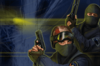 Imagem do jogo Counter-Strike 1.6 com gráficos icônicos e jogabilidade clássica.