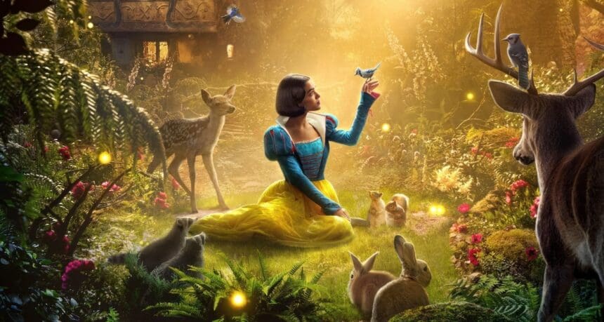 Branca de Neve da Disney: A clássica princesa em uma cena mágica encantadora.