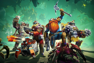 Imagem do jogo Deep Rock Galactic, desenvolvido pela Ghost Ship Games.