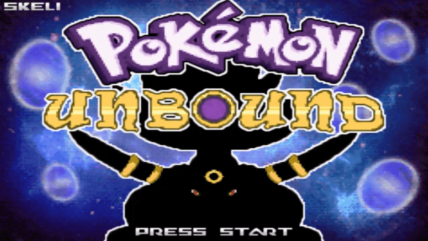 Imagem do jogo Pokémon Unbound, uma emocionante aventura na franquia Pokémon.