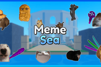 Códigos de memes populares do Roblox no mar de criatividade.