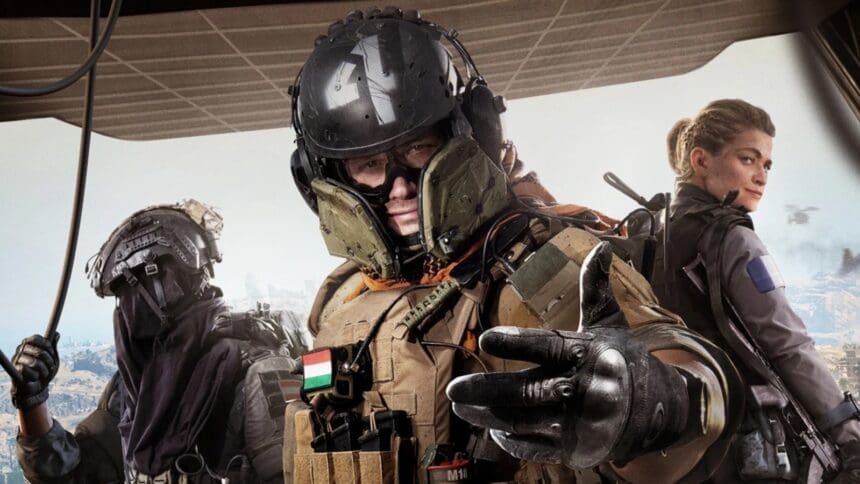Batalha intensa em Warzone, um jogo de tiro famoso da Microsoft.