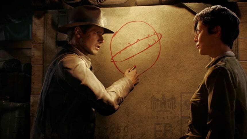 Indiana Jones explora aventuras no Grande Círculo em emocionante jogo da Bethesda Softworks.