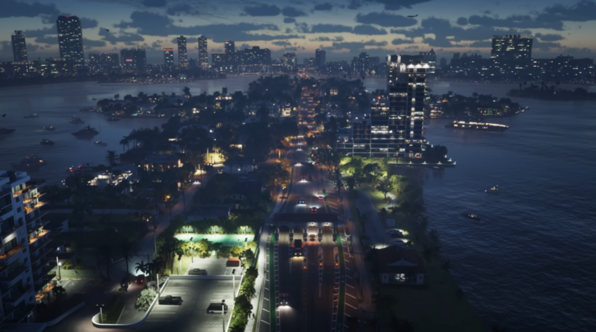 Mapa do GTA 6 de Vice City e Leonida, revelando detalhes sobre o novo jogo.