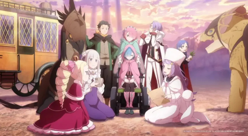 Pôster de Re:ZERO - Aguardando a temporada 4 e sua data de lançamento.