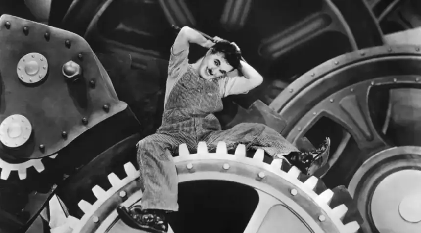 Análise do filme Tempos Modernos de Charlie Chaplin, retratando a era industrial.