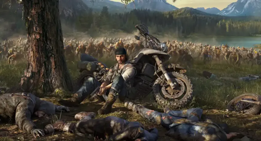 Jogo Days Gone no PlayStation 5 com gráficos aprimorados e jogabilidade aprimorada.