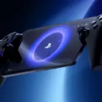 Consola PlayStation portátil com design moderno e leve para jogos em qualquer lugar.