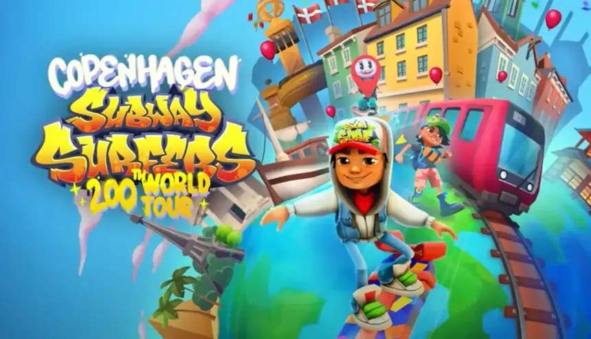 Tour Subway Surfers: Jogo de corrida infinita com personagens e cenários urbanos vibrantes.