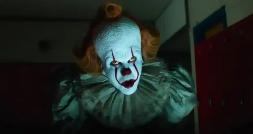 Imagem promocional de It: A Coisa com créditos de Stephen King.