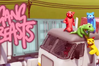 Gang Beasts com suporte a crossplay para jogadores de várias plataformas.