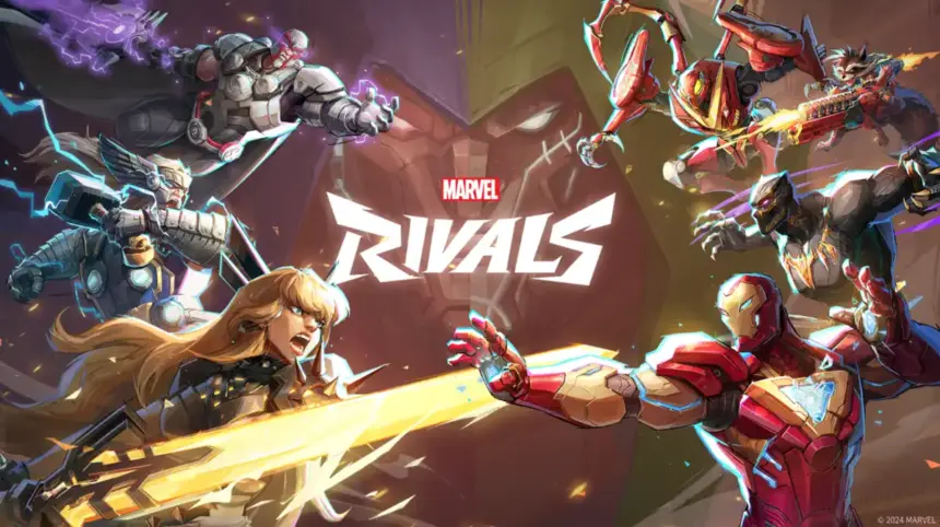 Queda de jogadores no jogo Marvel Rivals, gráficos e personagens em destaque.
