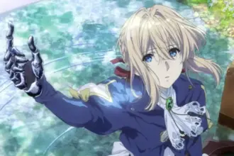Cena de Violet Evergarden em ordem cronológica, animação da Kyoto Animation.