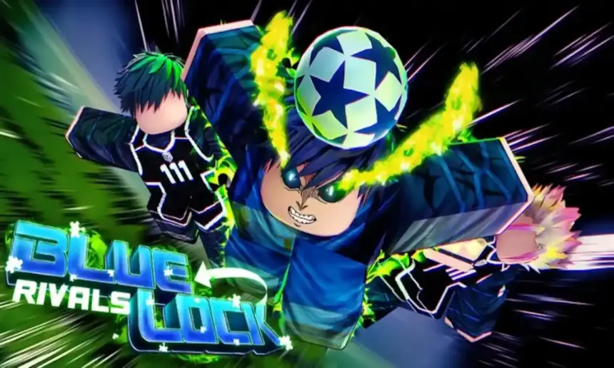 Cena de jogadores em ação no jogo Roblox Blue Lock Rivals.